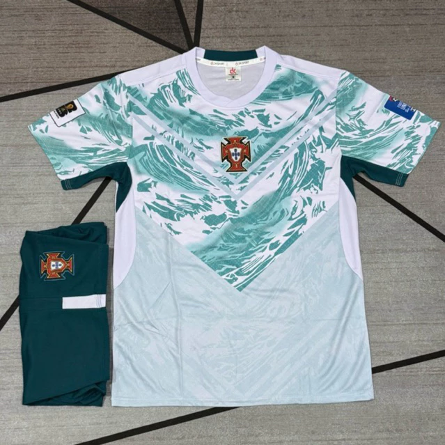 Bộ Quần Áo Đá Banh Bồ Đào Nha Xanh Ngọc  2026 (Nhận In Tên Số) Thun Mè Cao Cấp Logo Thêu Nam Nữ Top Sport