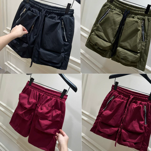 Quần Shorts Đùi Cargo Túi Hộp Phối Khóa Chéo 2 Bên-Quần Đùi Thời Trang gió Lót Lưới Siêu Đẹp Boy Phố