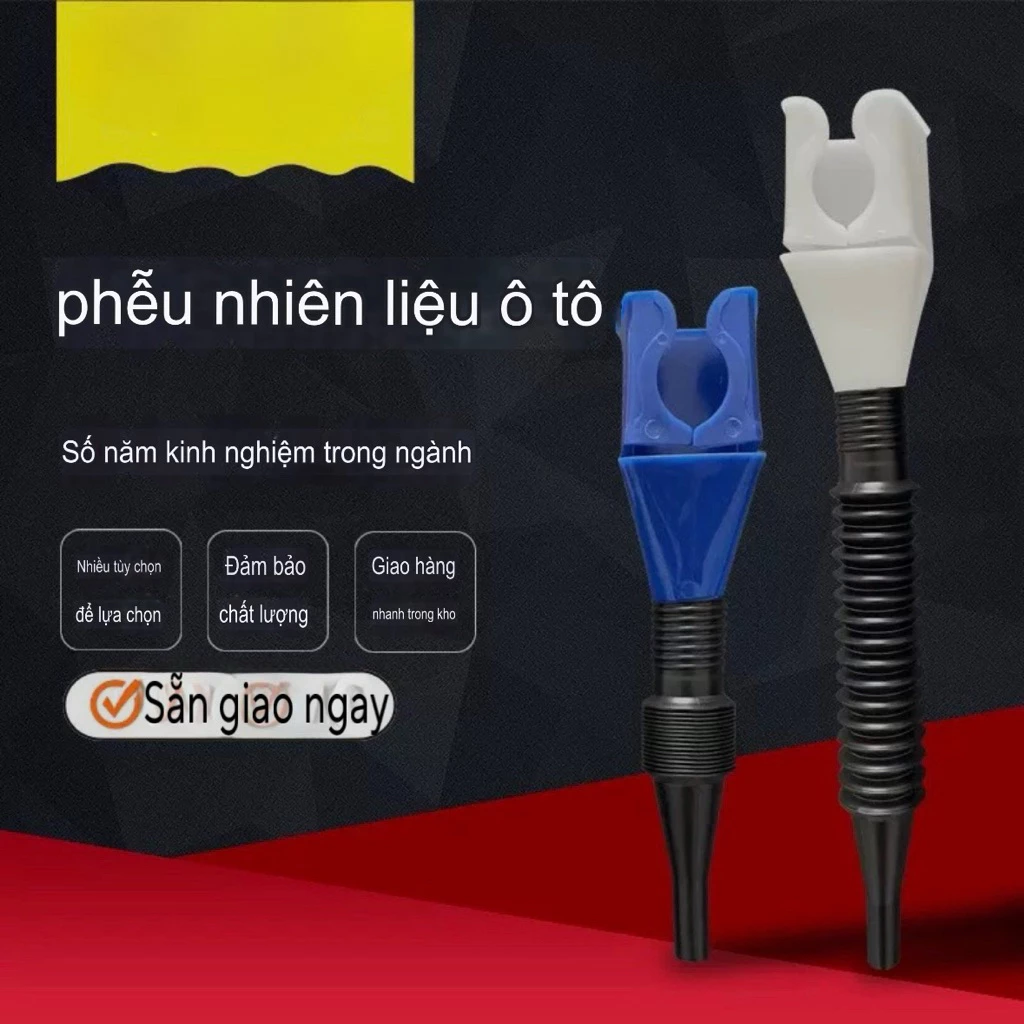 Phễu Rót Xăng Dầu Ô Tô Có Kẹp Can Chống Tràn – Ống Gấp Gọn Kéo Dài, Phễu Tiếp Nhiên Liệu Đa Năng