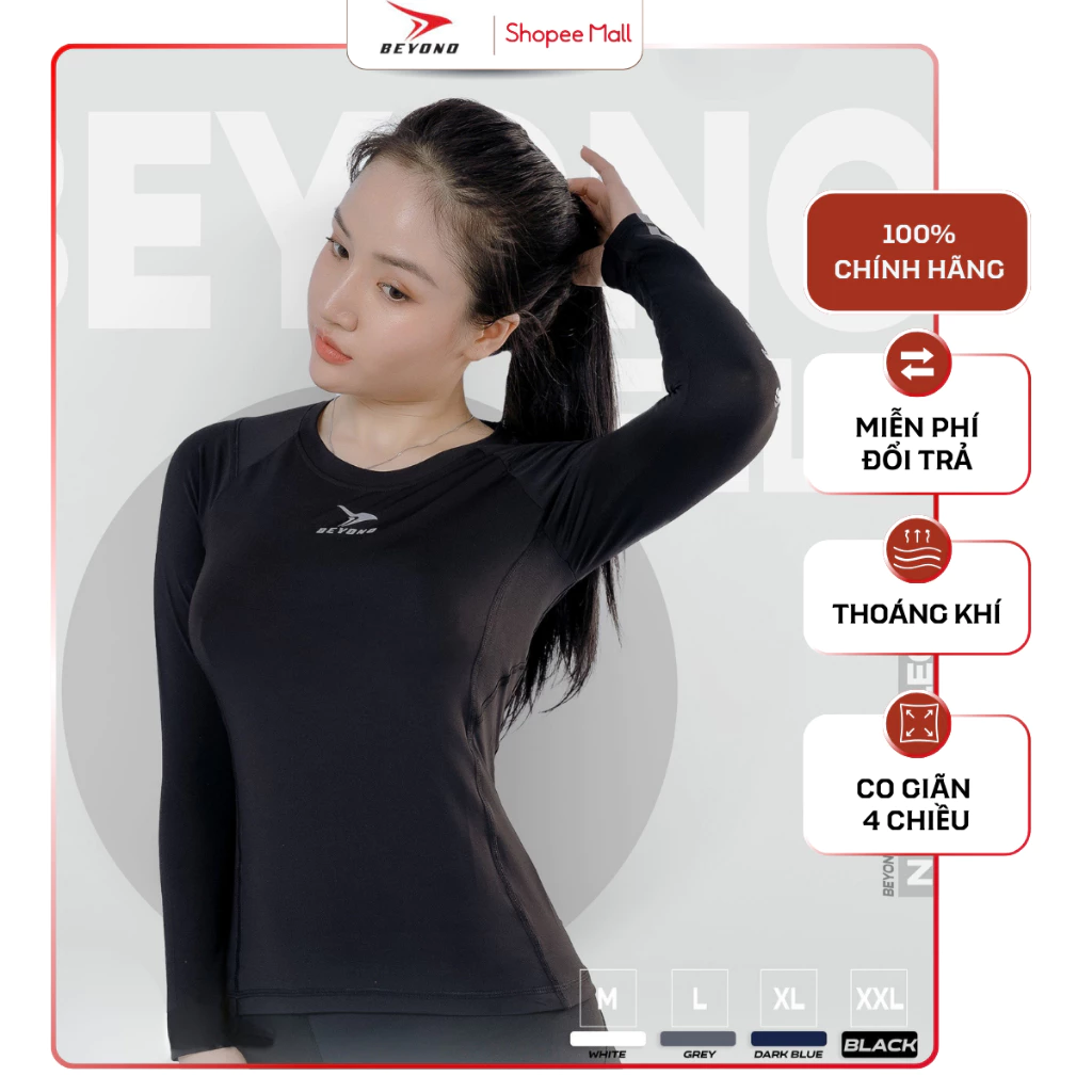 Áo Thun Giữ Nhiệt Dài Tay Cho Nữ Beyono Felix, Vải thun lạnh Co Giãn, Giữ Nhiệt, Chống Nắng