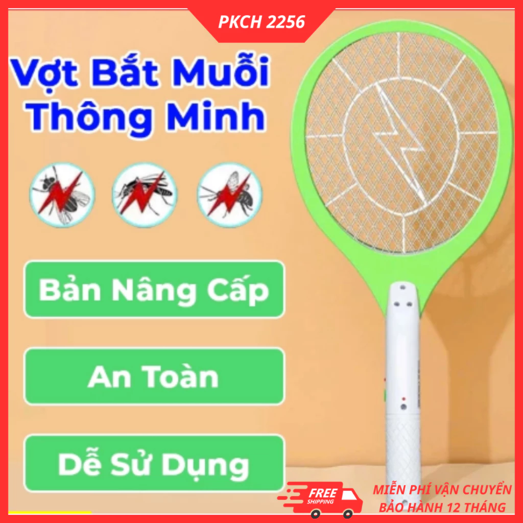 [Hàng Hot] Vợt Muỗi Vợt Đập Ruồi Muỗi Điện Chuyên Nghiệp Ba Lớp Lưới Lớn An Toàn , Bảo Hành 12 Tháng