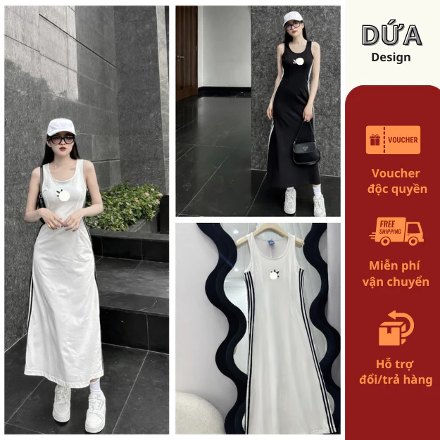Váy Phông Ba Lỗ Dáng Dài Đầm Phông Dáng Suông Thấm Hút Mồ Hôi Freesize Bầu Bì 70kg Bon Chen Được mẫu DASSUONGDAI. D79