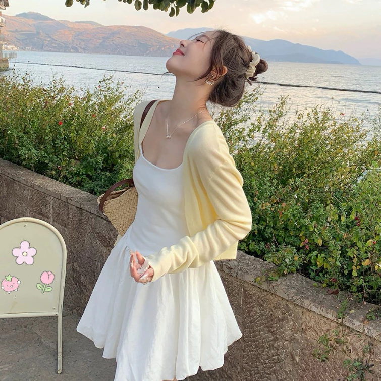 Áo khoác cardigan thun giấy mỏng dài tay nữ tay dơi phong cách basic 24Feb.studio A0006