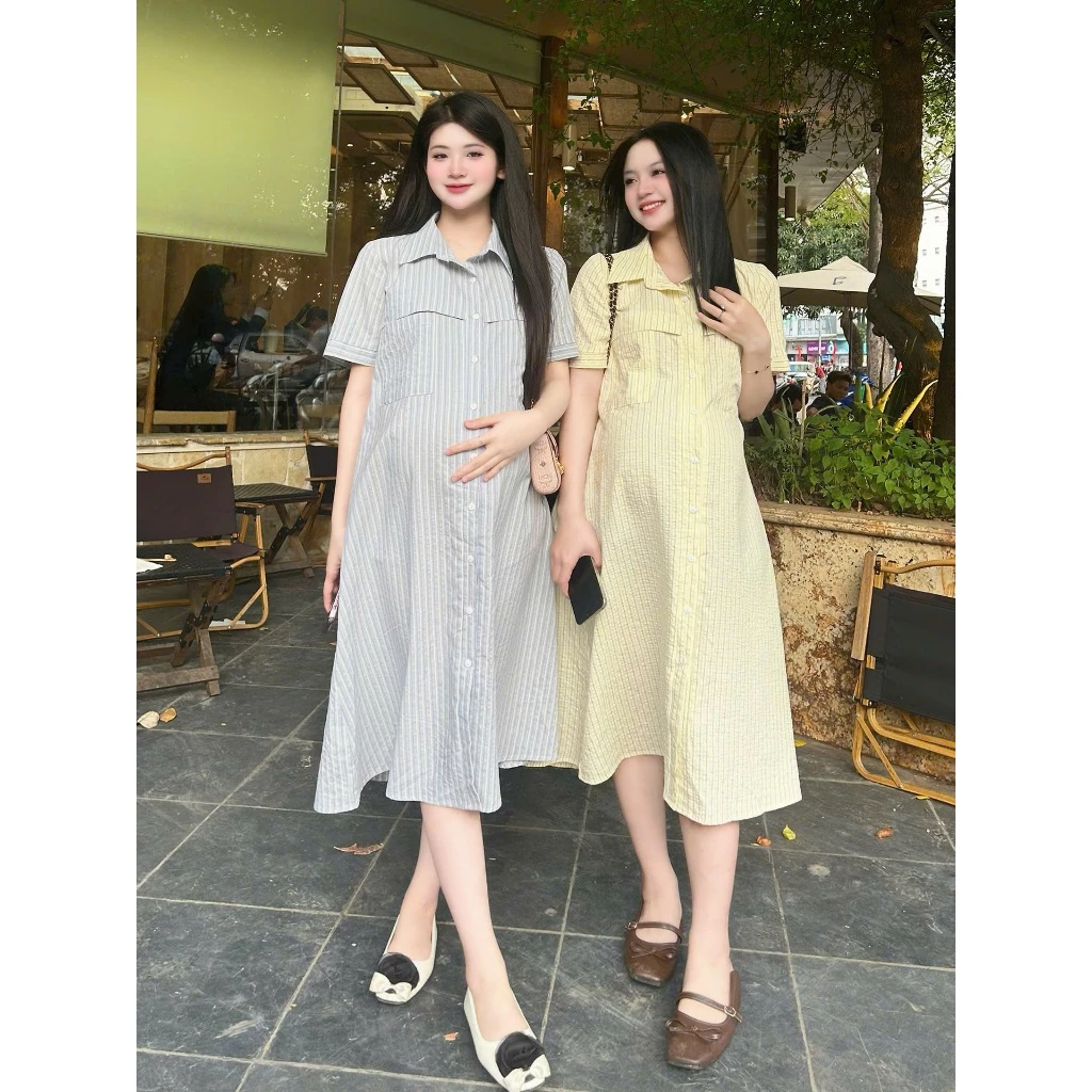 Đầm váy bầu công sở MAMI MS73 thiết kế lịch sự trẻ trung form dáng dài cho mẹ bầu đi làm đi chơi sang, trẻ đẹp