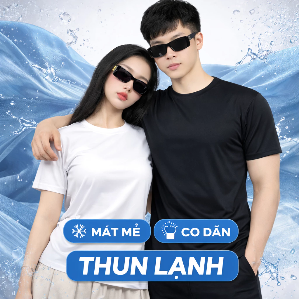 Áo Thun Cổ Tròn Thun Lạnh THOITRANG24H Nhiều Màu Form Xuông Nam Nữ Mịn Mát Thấm Hút Không Xù Lông