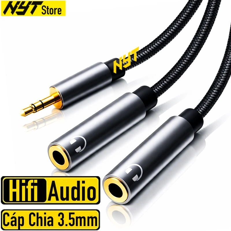 Jack Chuyển 3.5mm Male Sang Mic Và Tai Nghe Female Hifi Audio NYT CD103