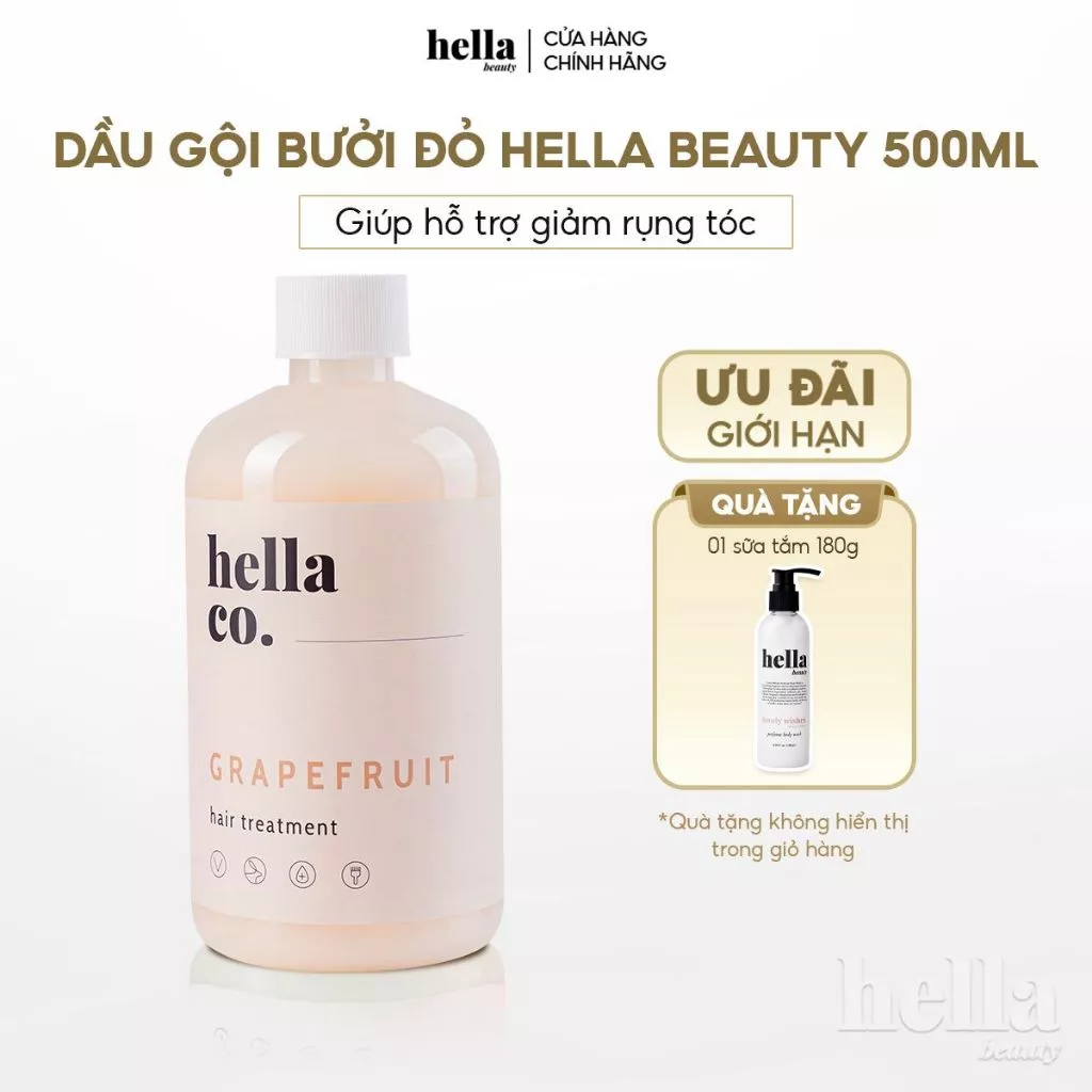 Dầu gội bưởi hỗ trợ mọc tóc Hella Beauty 500ml