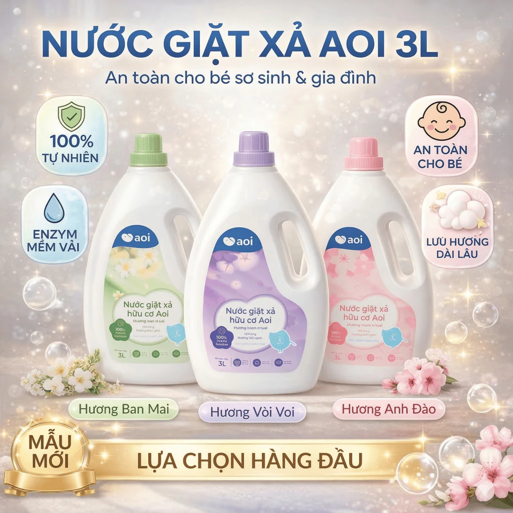 Nước giặt xả trẻ em Aoi 3L