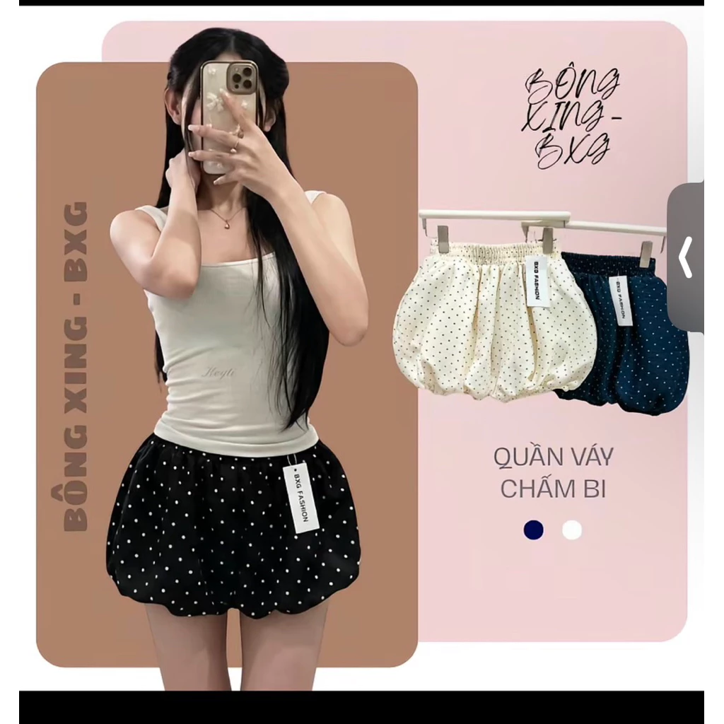 Quần Nữ Bí Chấm Bi Gấu Bèo- Quần Đùi Boom 1 Lớp Co Giãn- Quần mặc trong váy