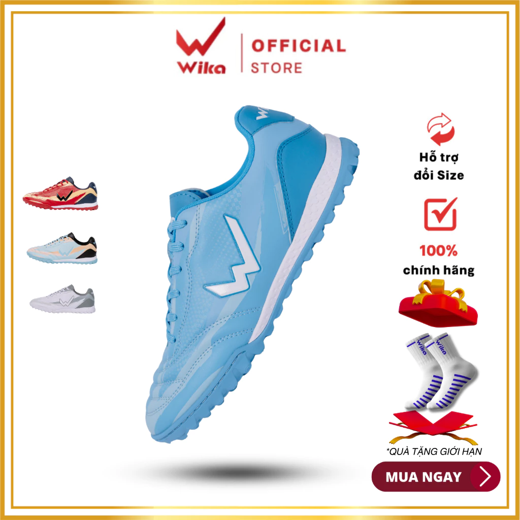 Giày Đá Bóng Wika Blade cho sân cỏ nhân tạo, đế thuần cao su, khâu full mũi chắc chắn
