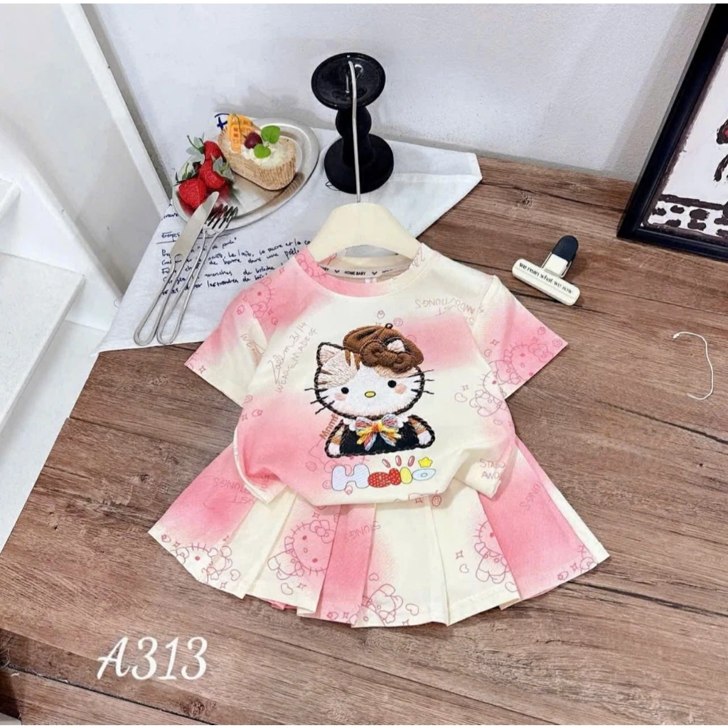 Váy cho bé gái 9-45kg in hình loang Helo Kitty 2026 (ms49)