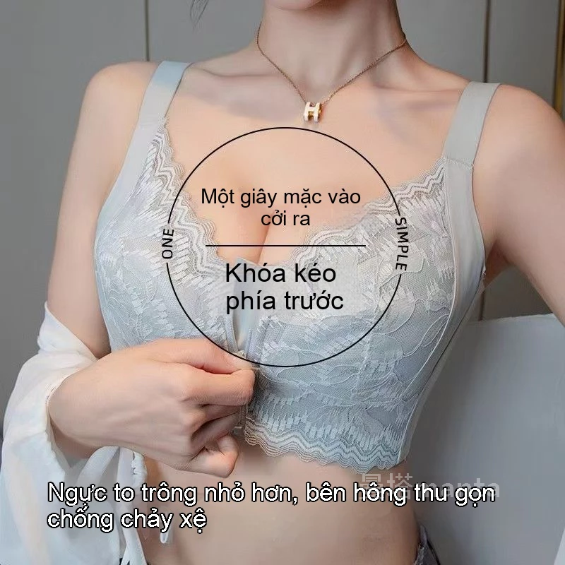Áo Ngực Mùa Hè Mỏng Mát, Thiết Kế Ren Xinh | Dây Kéo Trước, Mặc Nhanh | Ôm Ngực Tự Nhiên, Size Lớn