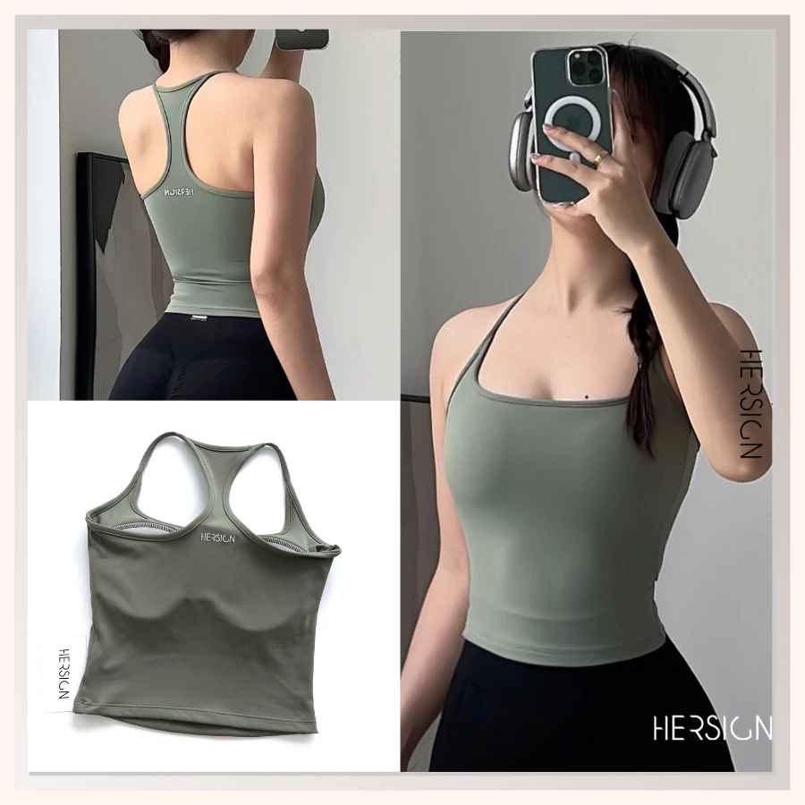 HERSIGN Áo tanktop thể thao nữ 2 dây có sẵn mút tập tennis pickleball gym yoga AO24B BST HERSIGN BARE FORM
