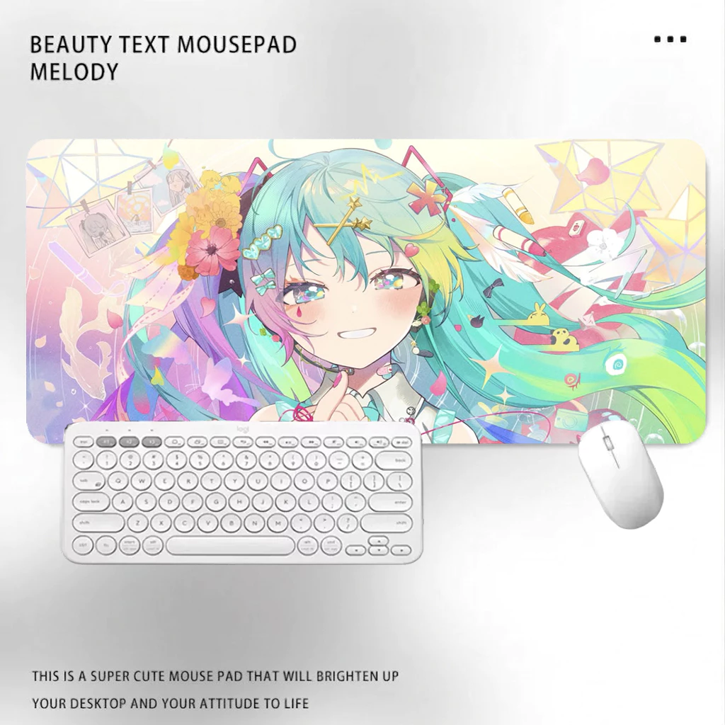 Lót chuột Hatsune Miku dễ thương - Mousepad, Deskmat chống trượt bản lớn decor góc làm việc siêu nét, siêu đẹp
