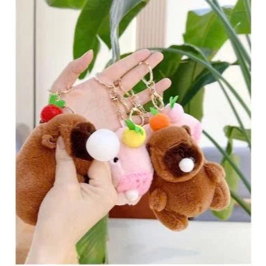 Móc Khóa Gấu Bông Capybara Thổi Bóng Ngộ Nghĩnh Đáng Yêu, Hot frend, Quà tặng