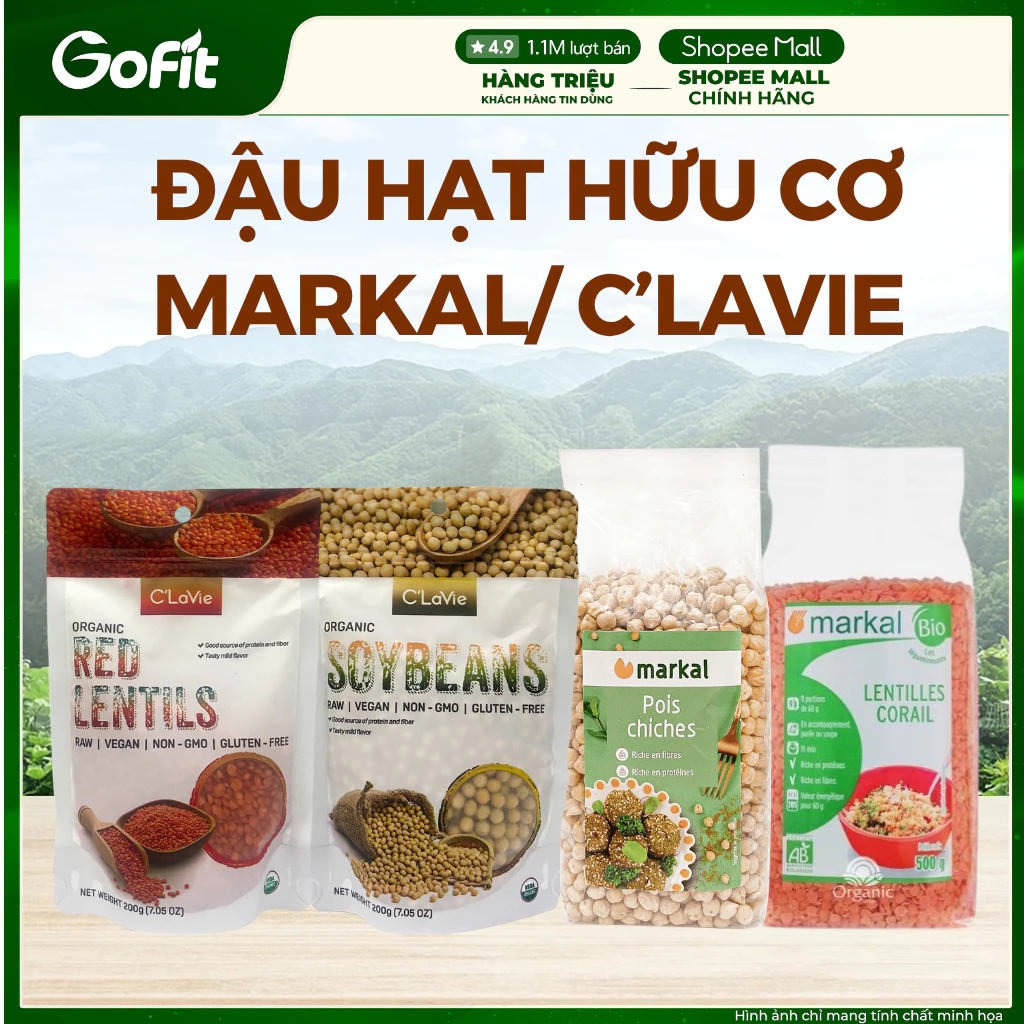 Đậu hạt hữu cơ - Đậu Lăng Đỏ - Hạt Kê -Đậu Hà Lan, Đậu gà Markal 500gr