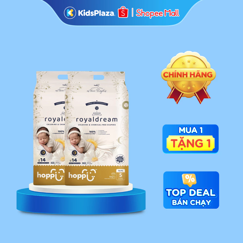 Bỉm – Tã Hoppi mùa hè ROYALDREAM cao cấp đầy đủ size cho bé