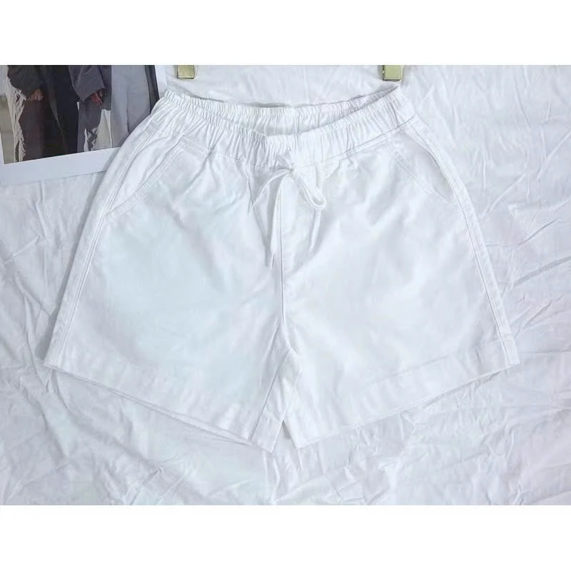 Quần short kaki nữ vải kaki logo mềm mịn cao cấp cạp chun dáng cộc bacsic fammilyshop