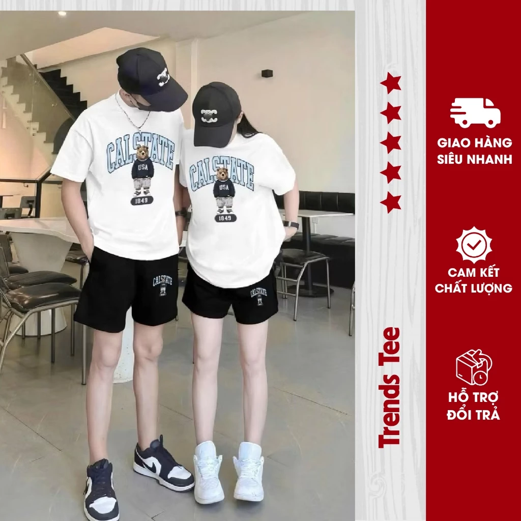 Tổng Hợp Set Bộ Nam Nữ Form Rộng Áo Cotton 100% &  Quần Nỉ Chân Cua Đứng Form Cao Cấp In Hình Gấu 1958