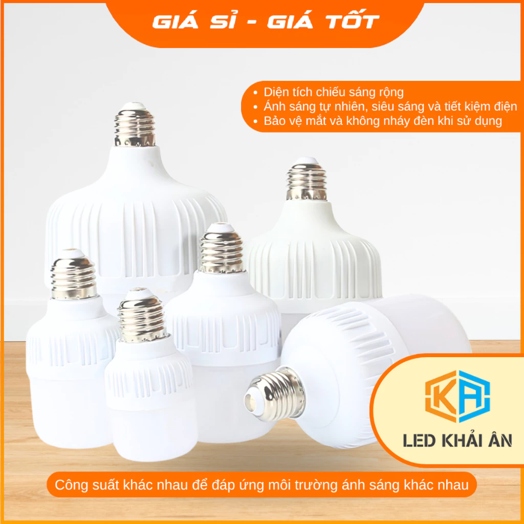 Bóng trụ led ánh sáng vàng các loại. Bảo hành đổi mới 12 tháng. Led Khải Ân