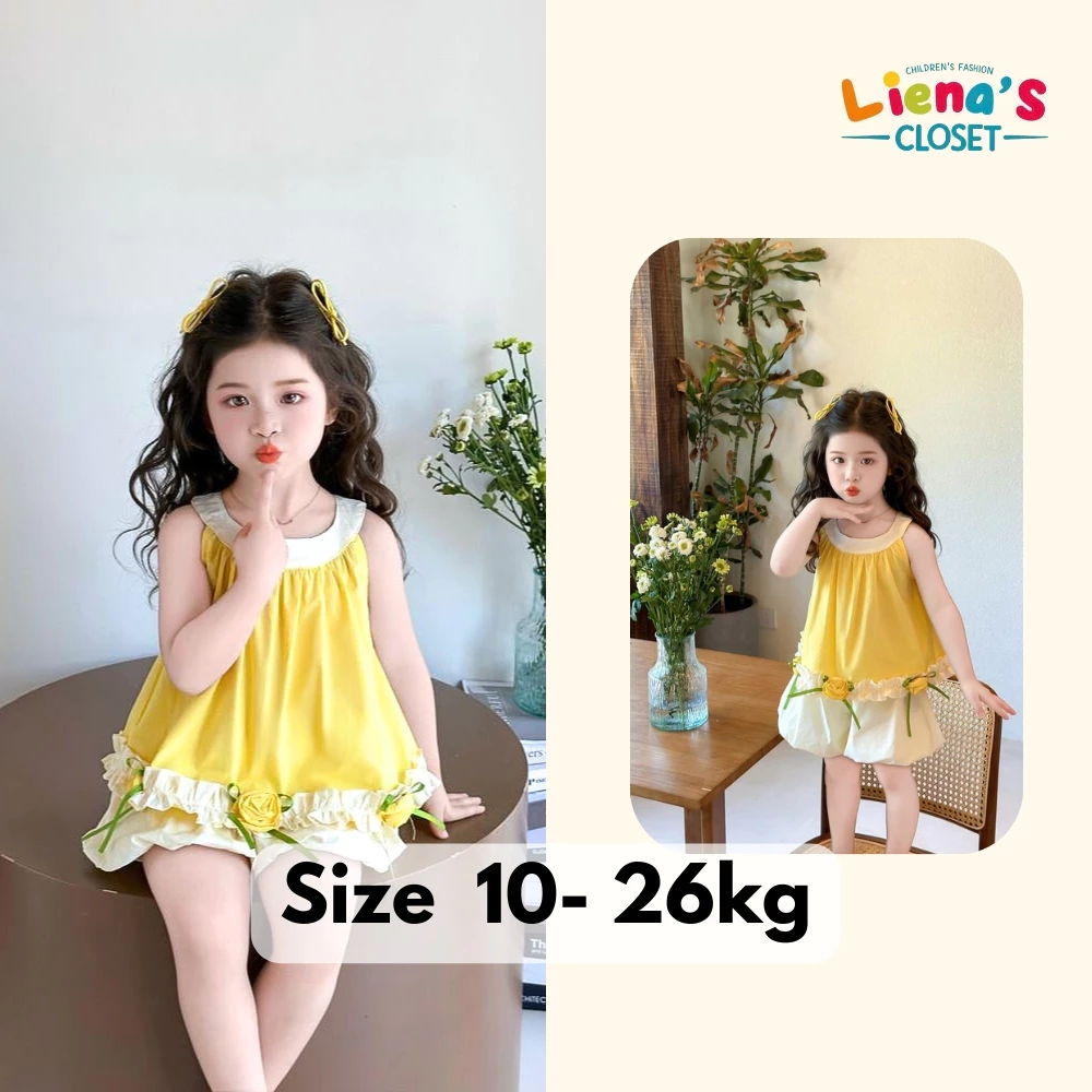 Set Quần Áo Cộc Tay Mùa Hè Bé Gái ÁNH DƯƠNG Xinh Xắn Đáng Yêu Cho Bé Từ 1-7 Tuổi Nhà Liena's Closet