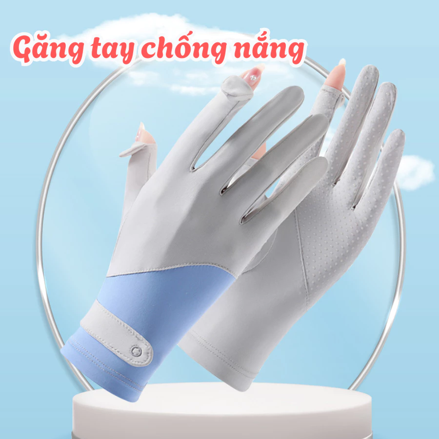 Găng Tay Chống Nắng Nữ Chống Tia UV - Thấm Hút Tốt, Cảm Ứng Mượt, Phù Hợp Đi Xe Máy & Đi Biển