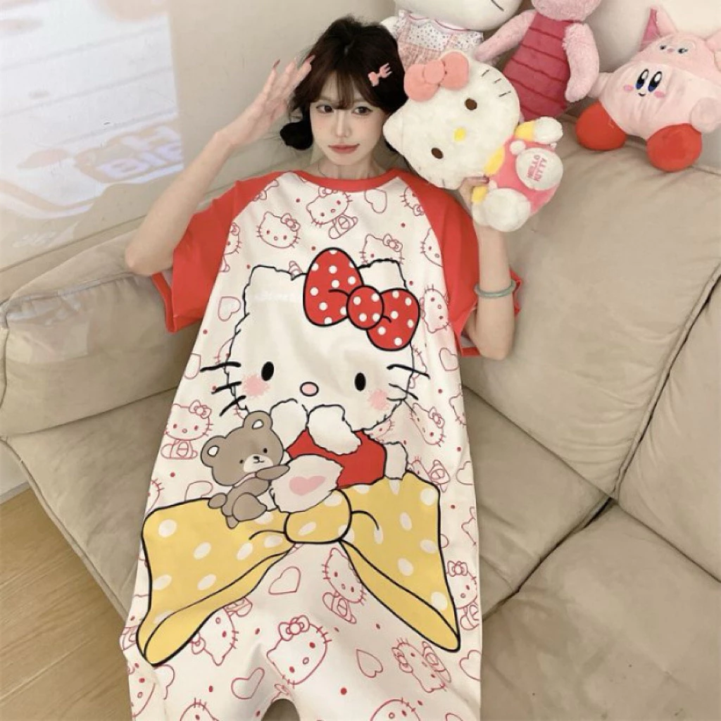 Hàng Mới Về váy ngủ Bigsize nữ đầm hoạt hình Alibama V01