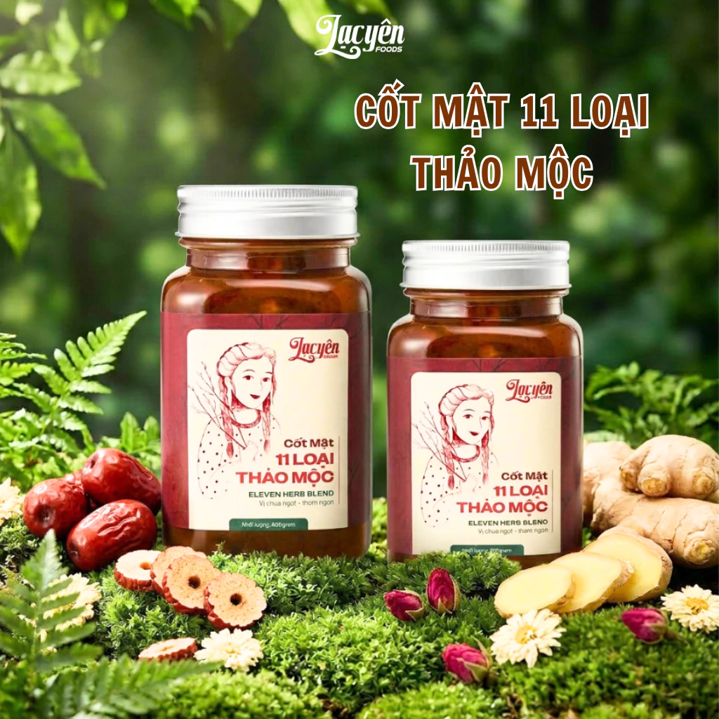 Cốt Mật 11 Loại Thảo Mộc Lạc Yên Foods  Đạt Chuẩn ISO 22000 Thuần Chay Vị Chua Ngọt Tự Nhiên
