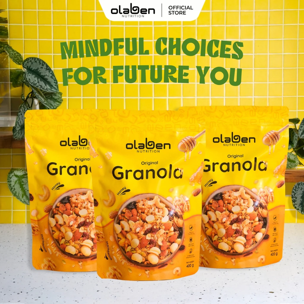 [COMBO 3] 3 Túi 400g Ngũ Cốc Siêu Hạt Vị Vanilla Truyền Thống - Olaben Nutrition Granola Founder's Favorites Pack
