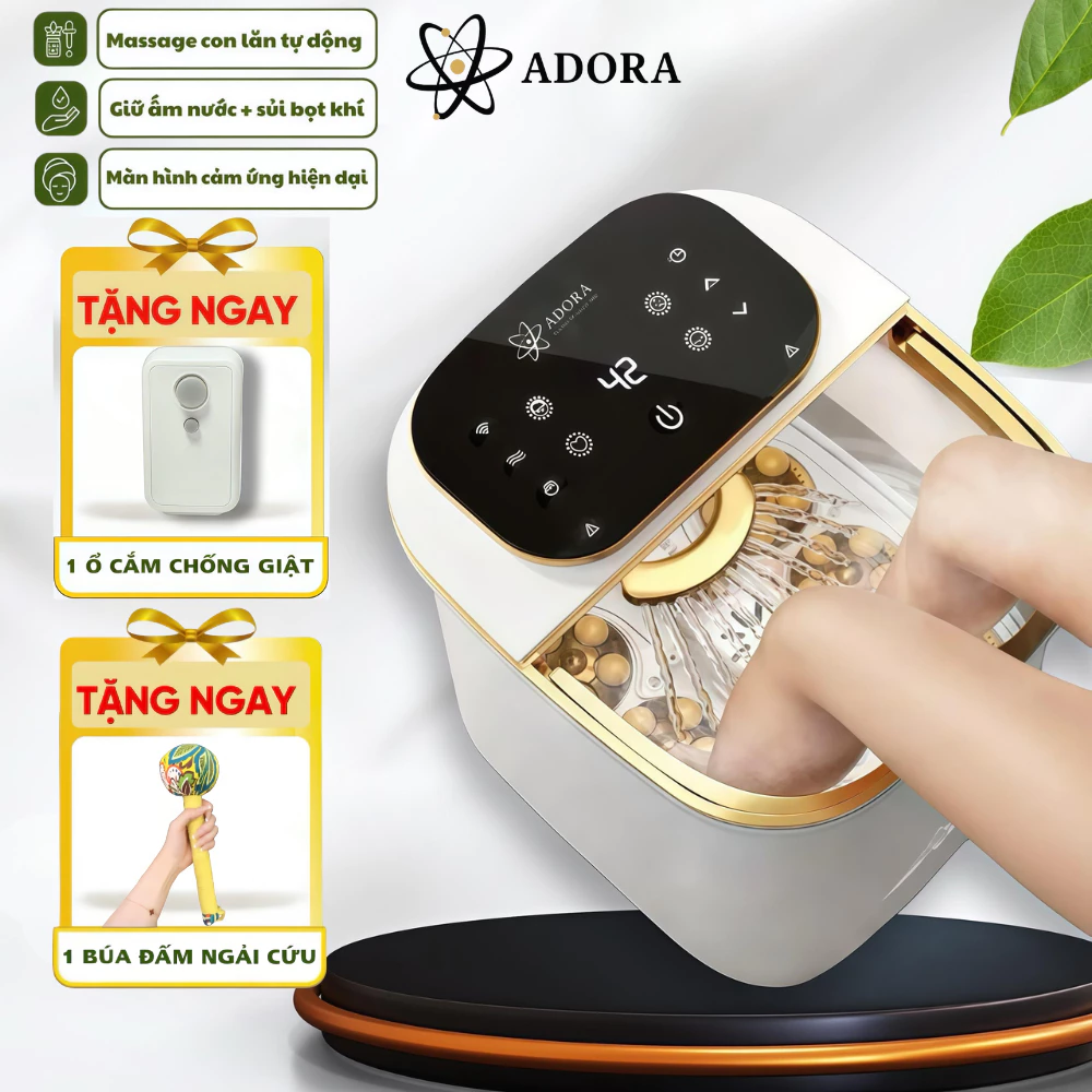 Chậu Ngâm Chân Massage ADORA , Máy Massage Chân Cao Cấp Massage Tự Động Có Vòi Xịt Tia Nước Sục Khí , Trọng Lượng 5KG