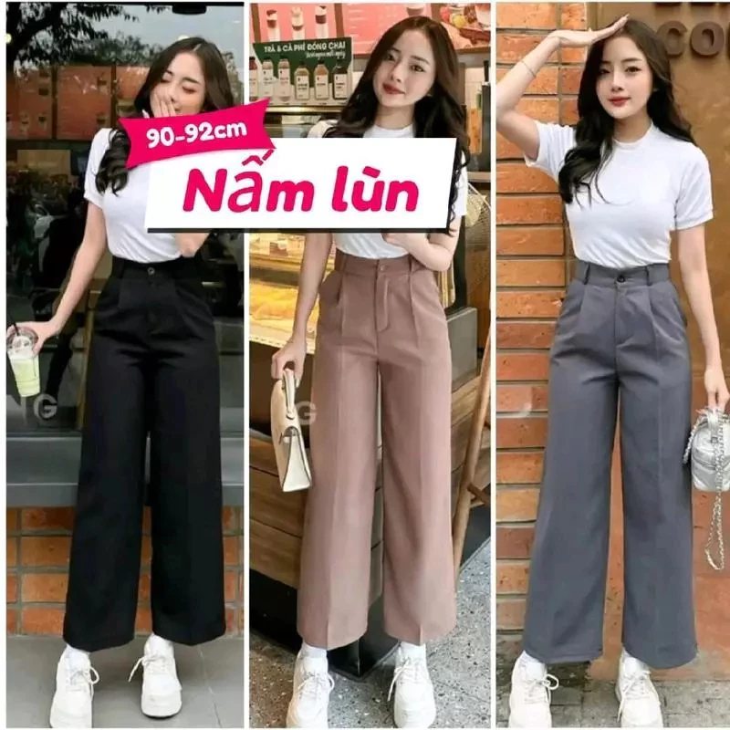 [Peinn] Quần Tây Ống Suông Dành Cho người Nấm Lùn chất vải mềm, Lưng cao, Cạp chun mặc mát ít nhăn có Bigsize