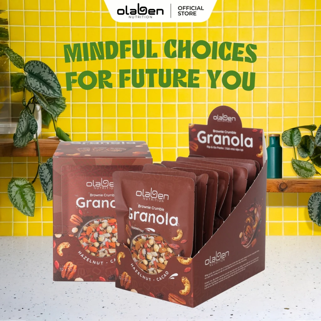 Ngũ Cốc Siêu Hạt Dinh Dưỡng Vị Chocolate - Olaben Nutrition Premium Granola - Brownie Crumble