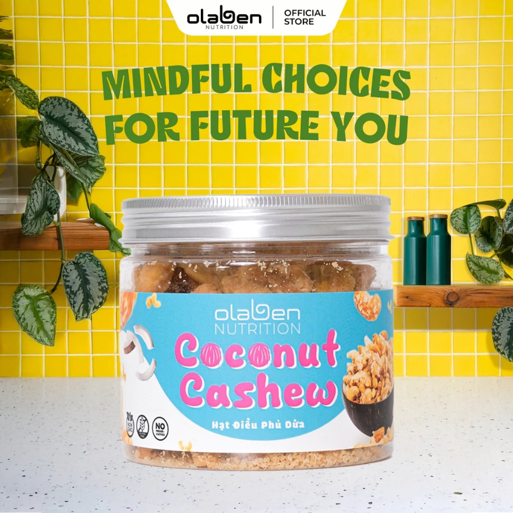 Hạt Điều Phủ Dừa Tươi Giàu Dinh Dưỡng, Snack Ăn Vặt - Olaben Nutrition Coconut Cashews