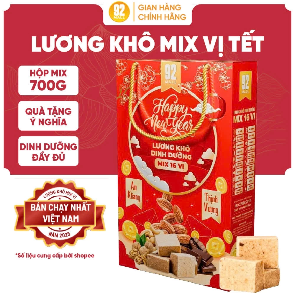 [HỘP 2026] Lương Khô Mix 15 Vị Thương Hiệu Tân Việt Nhật Giàu Dinh Dưỡng Thơm Ngon Giảm Đường