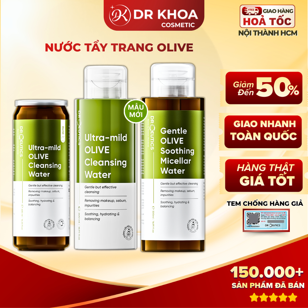 DRCEUTICS Nước Tẩy Trang Dịu Nhẹ Ultra-mild Olive Cleansing Water Phù Hợp Mọi…