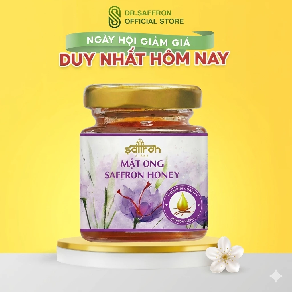 Mật ong ngâm Saffron chính hãng thương hiệu Saffron Việt Nam loại 65gr