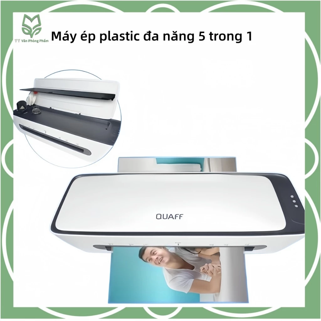 【QUAFF】Máy Ép Màng  SL688 Chuyên Nghiệp – Ép Được Ảnh, Tài Liệu A4-Tích Hợp Cắt Góc, Đục Lỗ, Đóng Xoắn