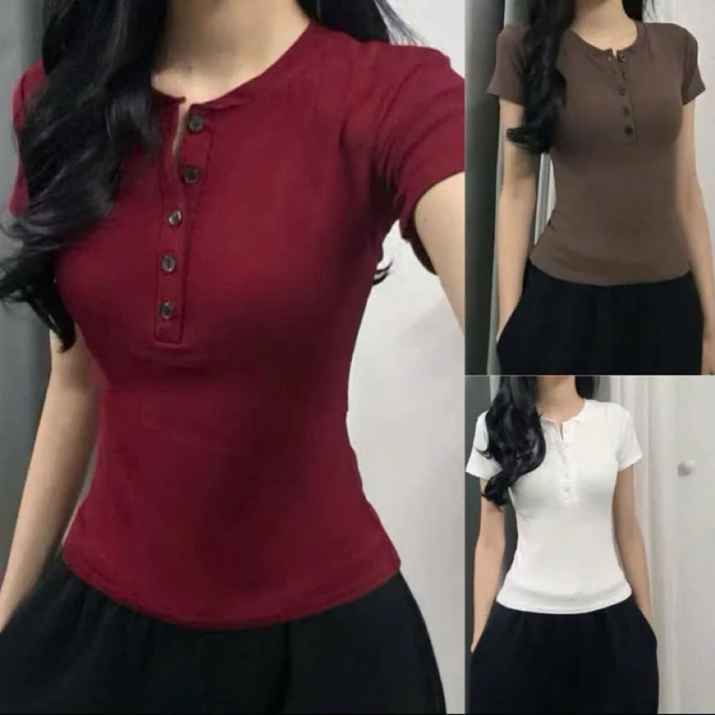 Áo thun cộc cổ nẹp from ôm co giãn mềm mát