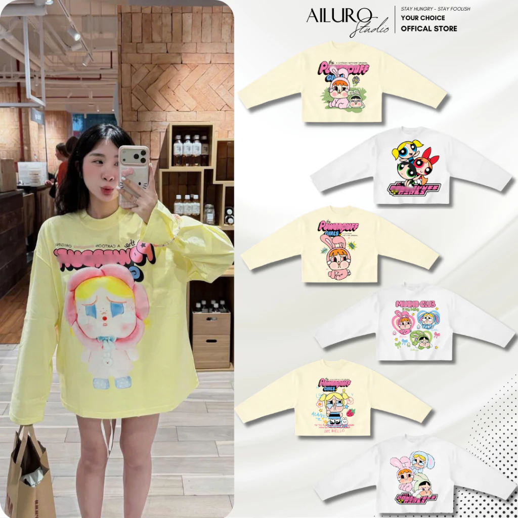 Áo Thun Tay Dài In Hình Dễ Thương Long Sleeve Form Boxy chất 100% Cotton phông tay lỡ nam nữ form rộng