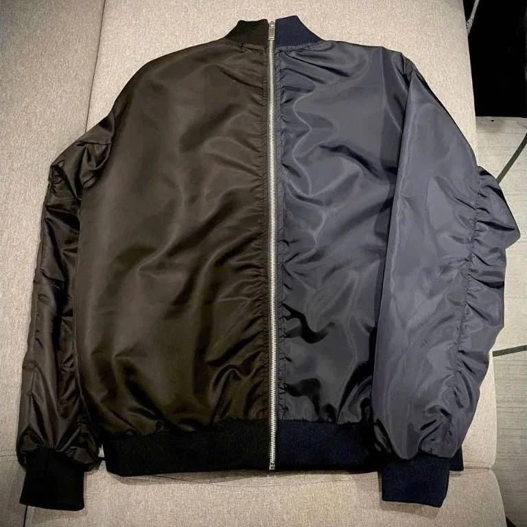 Áo Khoác Bomber Gió Thiết Kế 2 Khoá Phối 2 Màu Cực Chất Form Rộng Tay Nhăn Chuẩn Đẹp Top Boy Phố