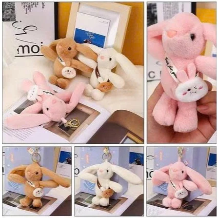 Móc khóa thỏ tai dài đeo túi dễ thương, quà tặng cho bé