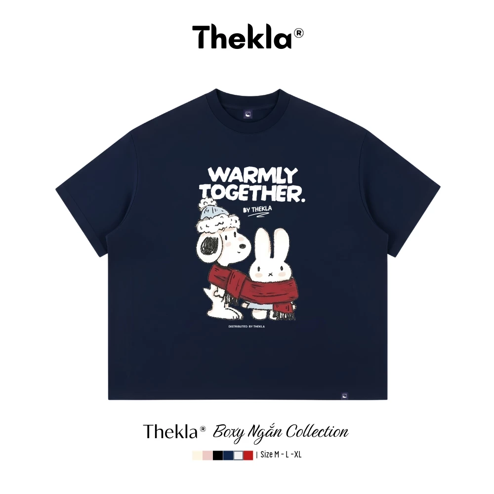 Áo Thun Form Boxy BST156 Warmly THEKLA - Áo Phông Cotton 2 Chiều Dày Dặn Đứng Form
