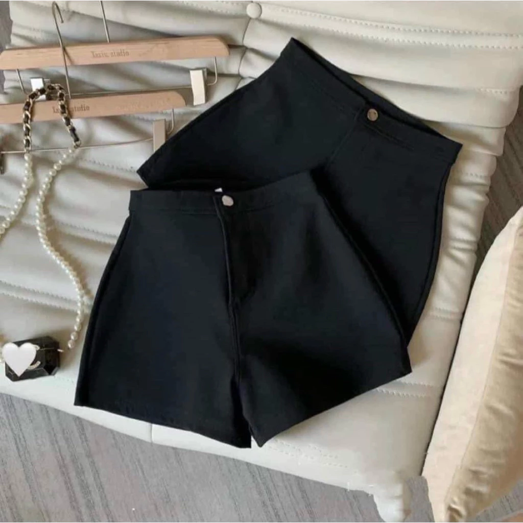 Quần đùi short nữ from ôm dáng thể thao 1 khuy cài trước
