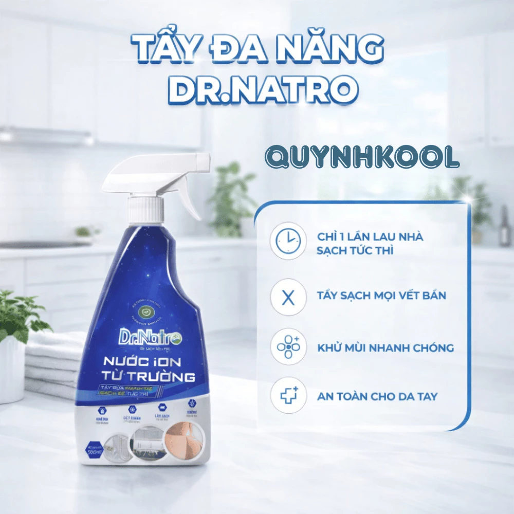 Dr Natro Tẩy Đa Năng 500ml - Tẩy Sạch Mọi Vết Bẩn Bám Lâu Trên Nồi Chảo, Vết Dầu Mỡ, An Toàn Lành Tính