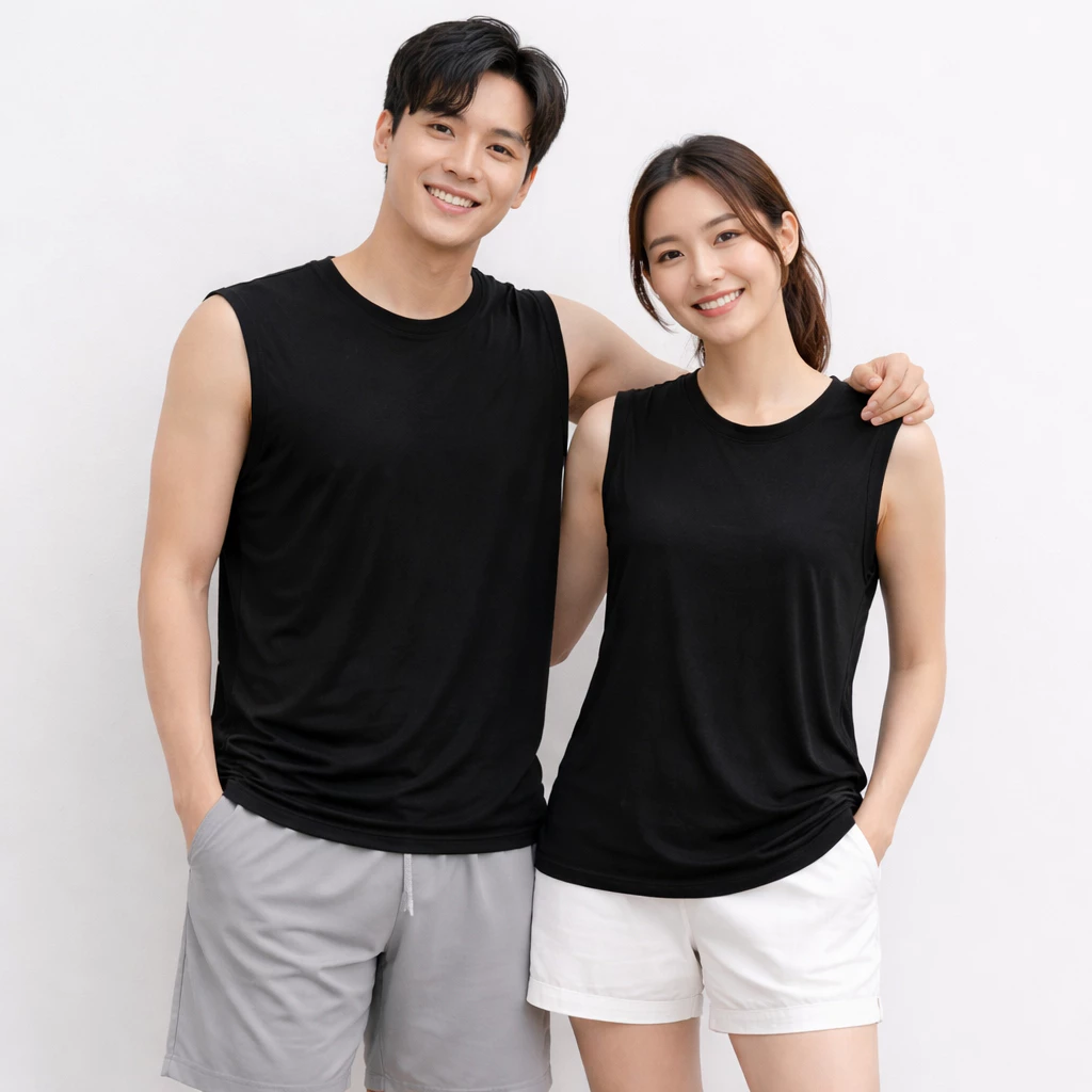 Áo Thun Sát Nách 3 lỗ Thun Lạnh Andromeda Màu Đen Form Xuông Thoải Mái Dùng Chung Nam Nữ