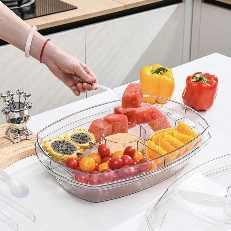 Hộp đựng thực phẩm Bách Hội 3 Tầng Có Nắp Đậy Trong Suốt tiện dụng Nhựa Cao Cấp Chắc chắn