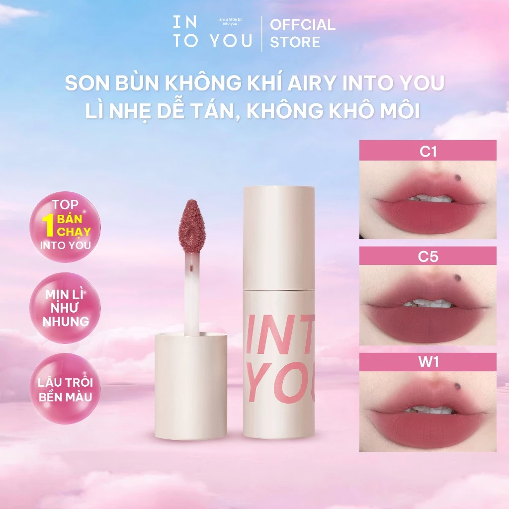 Son Bùn Không Khí Airy INTO YOU Lì Nhẹ Dễ Tán, Không Khô Môi Phù Hợp Với Nhiều Tông Da 1.8g