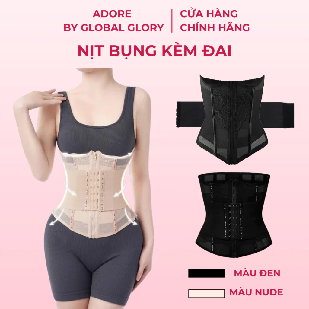 Gen Bụng Kèm Đai Bản Nâng Cấp Adore Siết Eo Tạo Cơ Định Hình Eo Co Giãn 4 Chiều Chính Hãng