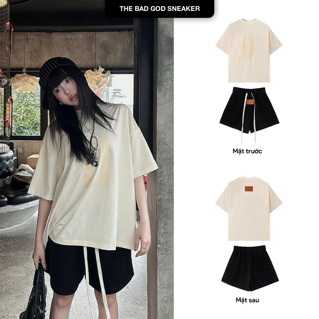 [NEW ARRIVALS 2026] Set bộ hè The Bad God AFTER GLOW Áo Cotton Quần Nỉ Form Boxy Phối Kèm Tag Da Nam Nữ