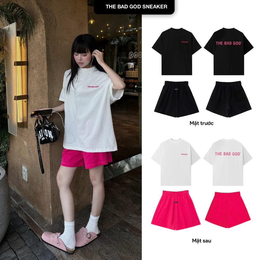 [NEW ARRIVALS 2026] Set bộ hè The Bad God MONOPINK Chất Cotton Thoáng Mát Form Boxy Trẻ Trung Năng Động